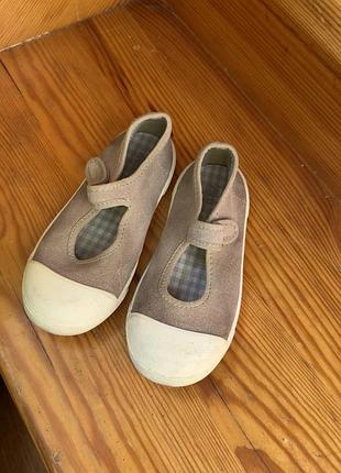Мокасини тапочки взуття в садок туфлі текстильні кеди бежеві