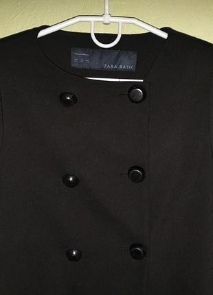 Чорне пальто zara basic жіноче2 фото