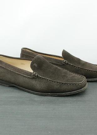 Люксові шкіряні мокасини лофери tod's brown suede slip on driving mocassine loafers women's