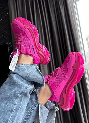 Кеды кроссовки balenciaga tripl s Paris-Bombay sole pink  ✍🏻 артикул: 143  🏷 материал: кожа 🏷 производит