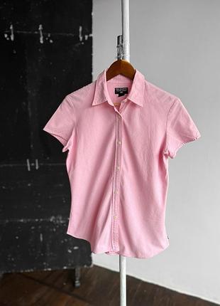 Polo jeans co. ralph lauren womens vintage 00s short sleeve 1927 up shirt y2k женская, разовая, винтажная рубашка с коротким рукавом