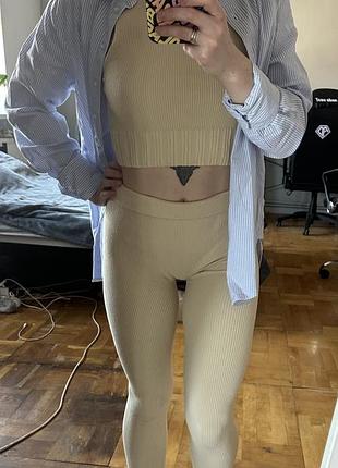 Костюм в рубчик (легінси + топ)