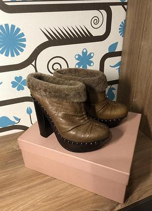 Сабо на цигейке miu miu ( оригинал) р.39