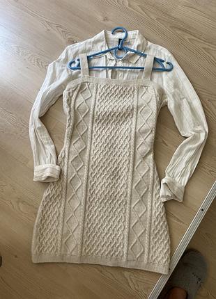 Платье сарафан вязаное