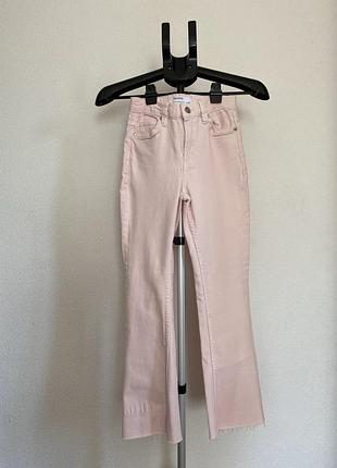 Женские джинсы bershka, светло-розовые, клеш, палаццо, новые, размер 34/36