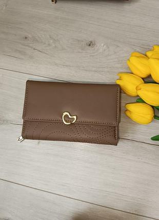 Стильный небольшой женский кошелек экокожа