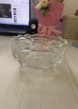 Конфетница ваза для джема варенья хрусталь пиала