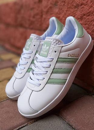 Женские кроссовки adidas gazelle белые с бирюзой скидка sale | smb