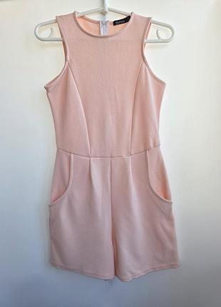 Комбинезон женский с шортами ромпер boohoo пудровый ромпер летний комбинезон