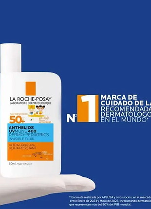 Легкий сонцезахисний флюїд la roche-posay anthelios uvmune dermo-pediatrics для дітей spf50+ 50 мл