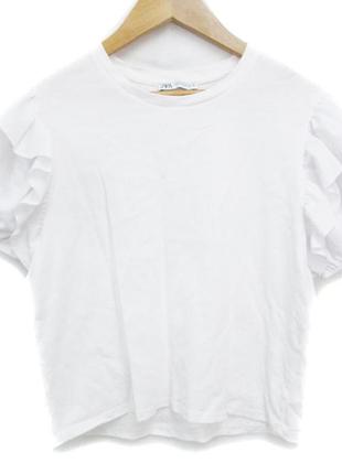 Женская футболка белая zara m-l