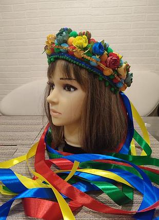 Венок украинский,етно украшение, венок в гуцульном стиле