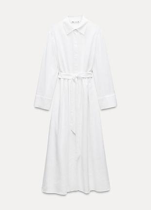 Сукня - сорочка zara льон віскоза
