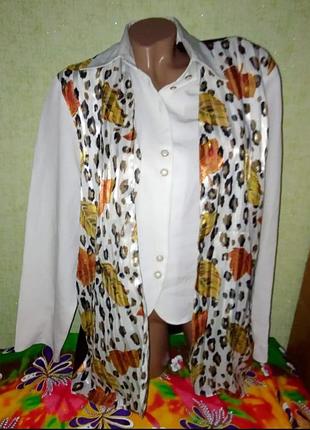 Очень красивая идеальная винтажная рубашка блуза дврайка пиджак