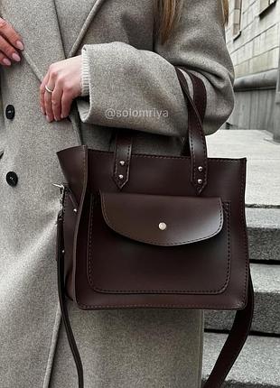 Сумка еко-шкіра шоколадна