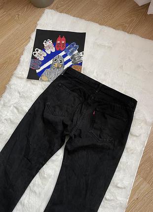 Чорні широкі плотні джинси levis 501