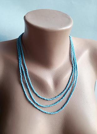 Кольє блакитне