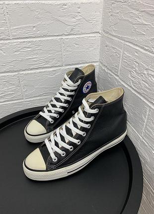 Кожаные кеды converse оригинал 42р высокие черные
