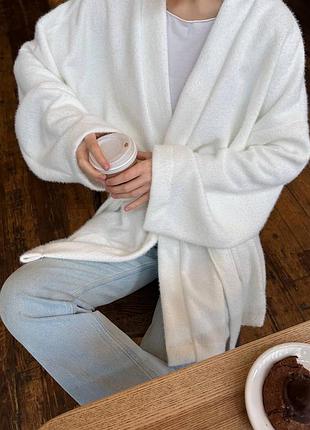 Ворсистый кардиган с пояском