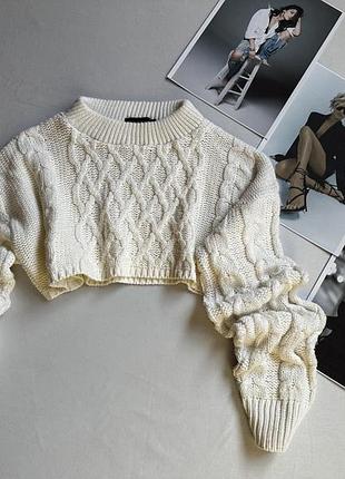 Укороченый свитер топ вязка
