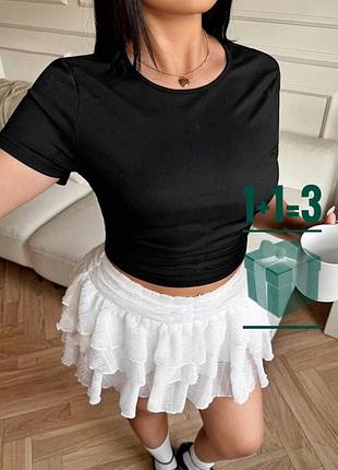 Футболка со сборками в рубчик shein 4xl