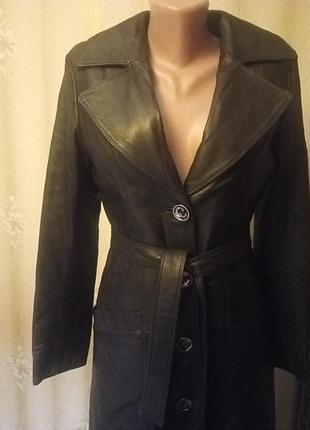 Пальто кожаное женское woger