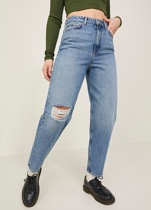 Джинсы mom high waist женские jjxx голубые (12345766)