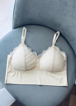 Топ жіночий мереживний з безшовною спинкою