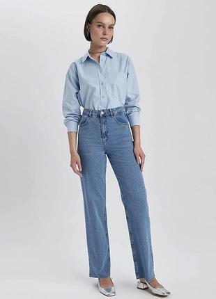 Джинсы женские брендовые de facto 100% хлопок качественные коттон турция 38 размер с необработанным