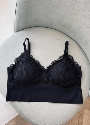 Черный базовый топ бюстгальтер