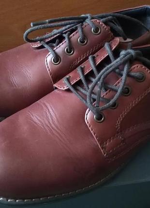 Кожаные мужские низкие ботинки marks &amp; spencer 40-41 размер