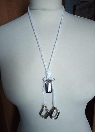 Подвеска хендмейд винтаж текстиль металл -креативное украшение на шею в стиле бохо