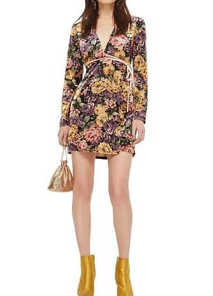 ❤️ симпатичная бархатная отворот на запах от topshop