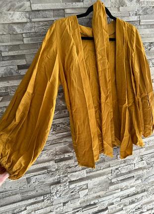 Костюм с шортами женский | верх кимоно | горчичный цвет | размер s