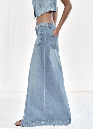 Юбка джинсовая миди zara
