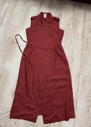 Льнана сукня на запах