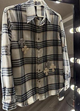 Рубашка в клетку chrome hearts