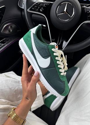 Кросівки nike cortez green white premium