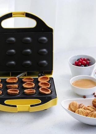 Вафельница-орешница magio мg-391, 750 вт, качественная бытовая вафельница, электровафельница