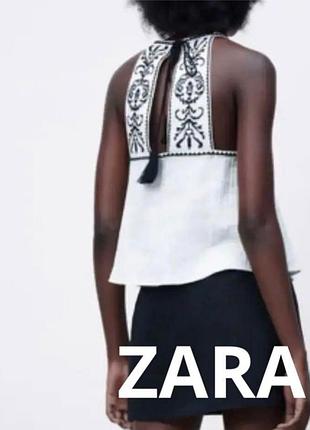 Вышитая, вышитый топ, блуза zara