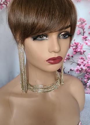 Накладка-топер-чашка макушка напівпарик 100% натуральне слов'янське волосся.