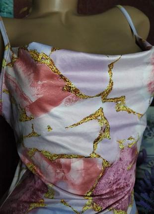 Платье мини разноцветные на бертелях от shein