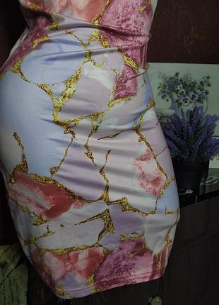 Платье мини разноцветные на бертелях от shein