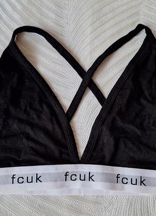 Черный хлопковый топ фирмы french connection размер l