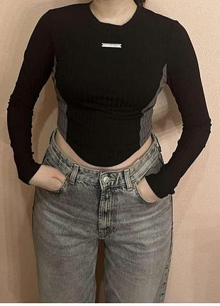 Лонгслив от shein в рубчик