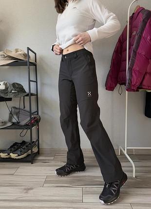 Haglofs брюки женские черные спортивные трекинговые в поход треккинговые