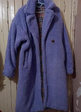 Эко шуба (шубка) лаванда (фиолетовая)