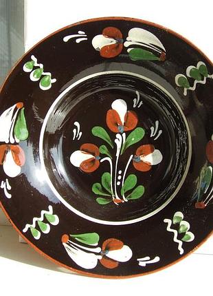 Настенная тарелка гуцульский мотив раз. 23 см. 1970 гг. ссср ужгород.
