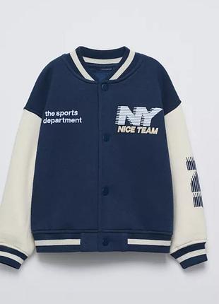 Бомбер на флисе, для мальчика, zara, размер 4 (104) и 5 (110)