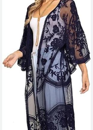 Накидка кардиган для лета пляжа вышивка lane bryant